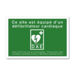 Signalétique DAE 'Ce site est équipé d'un défibrillateur cardiaque'