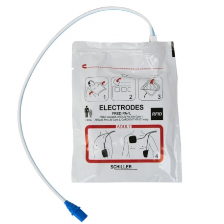 Schiller électrodes adultes pré-connectées Fred Easy Port / Fred PA-1 avec badge RFID